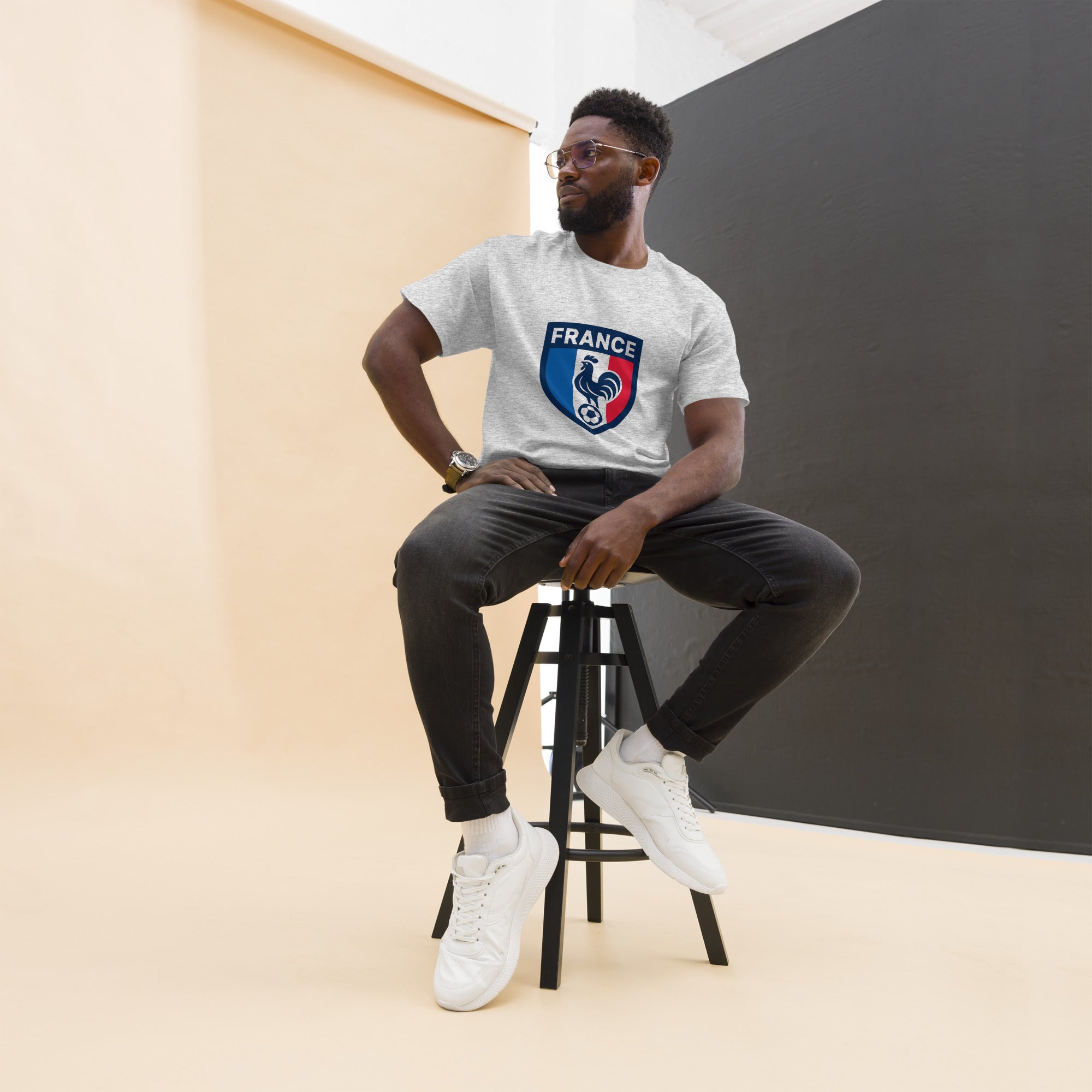 France Football Unisex T-Shirt – French National Team Supporters Tee | Royal Blue, Red & White | Adult Sizes S-XXL
