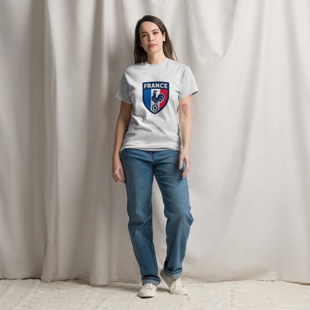 France Football Unisex T-Shirt – French National Team Supporters Tee | Royal Blue, Red & White | Adult Sizes S-XXL