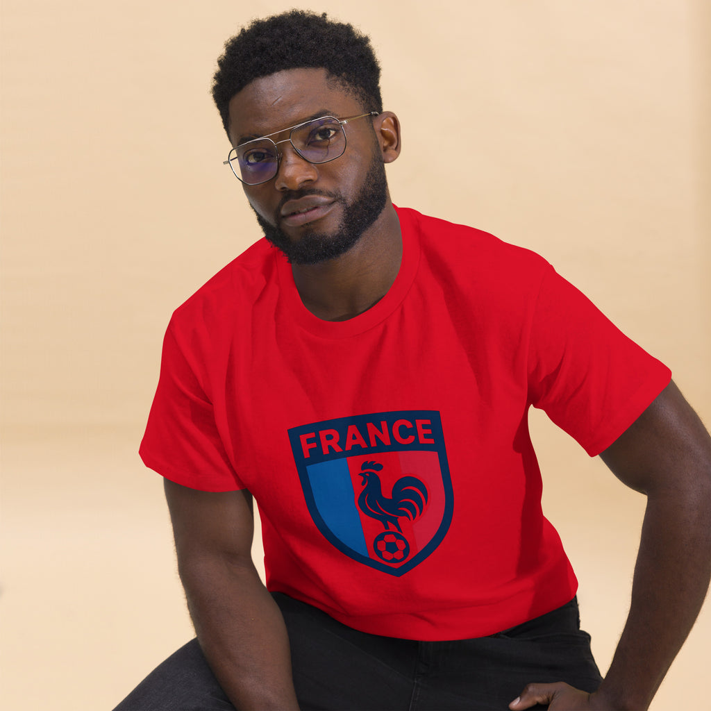 France Football Unisex T-Shirt – French National Team Supporters Tee | Royal Blue, Red & White | Adult Sizes S-XXL