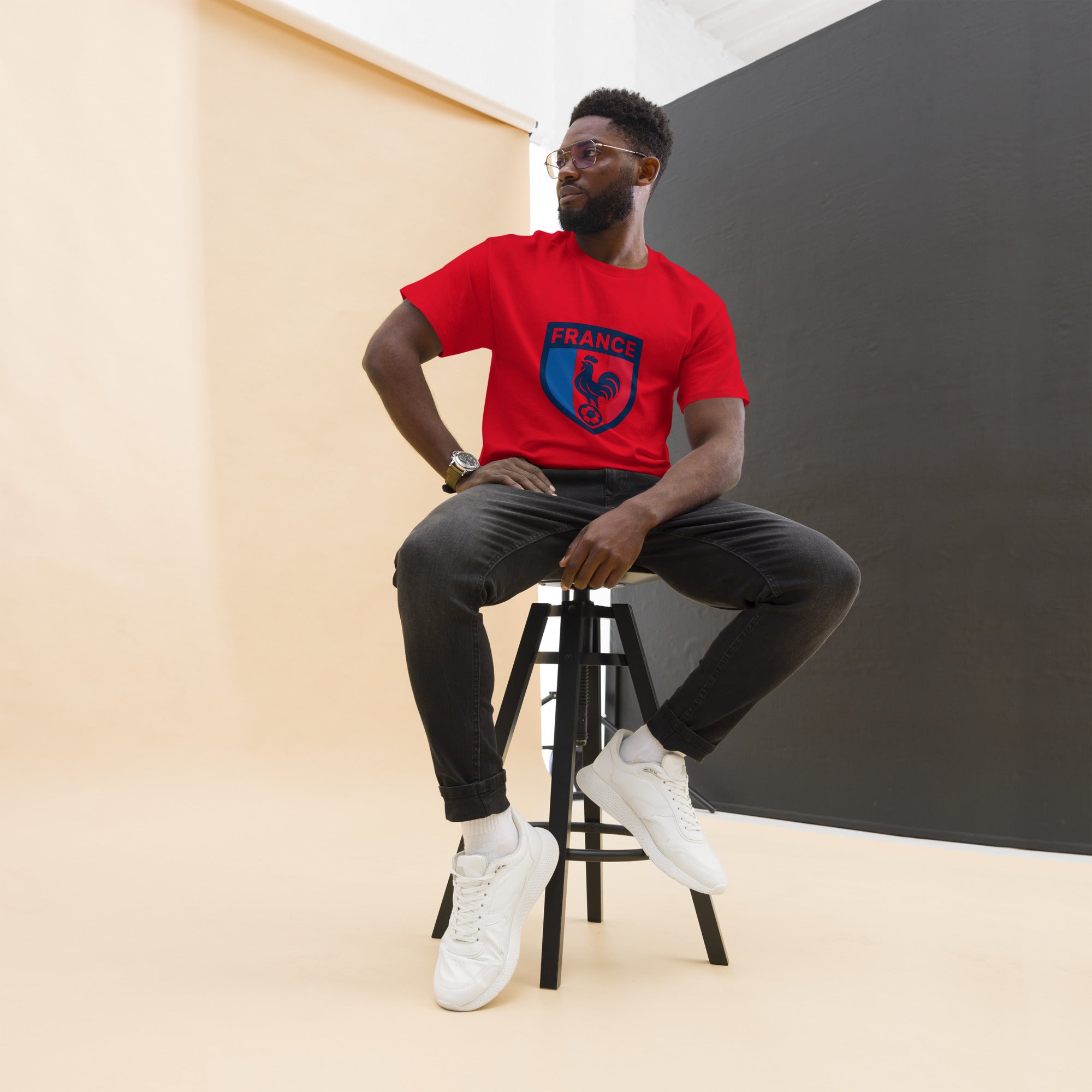 France Football Unisex T-Shirt – French National Team Supporters Tee | Royal Blue, Red & White | Adult Sizes S-XXL