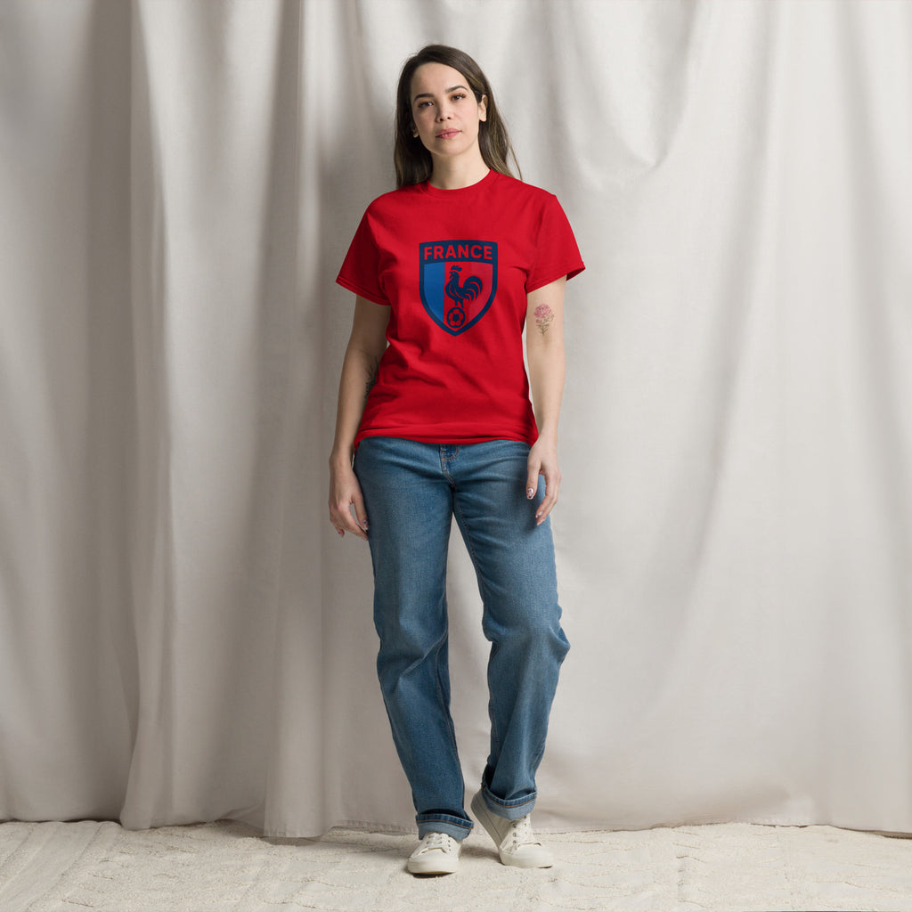 France Football Unisex T-Shirt – French National Team Supporters Tee | Royal Blue, Red & White | Adult Sizes S-XXL