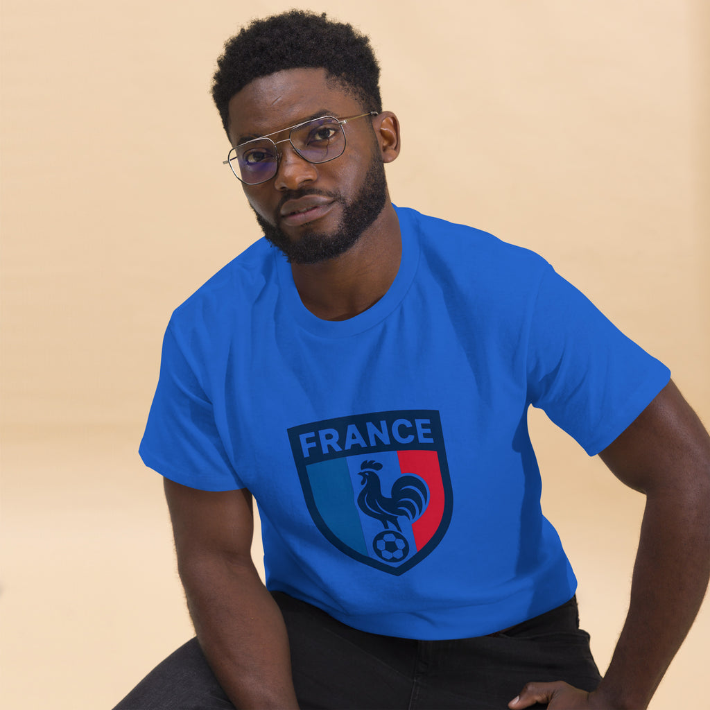 France Football Unisex T-Shirt – French National Team Supporters Tee | Royal Blue, Red & White | Adult Sizes S-XXL