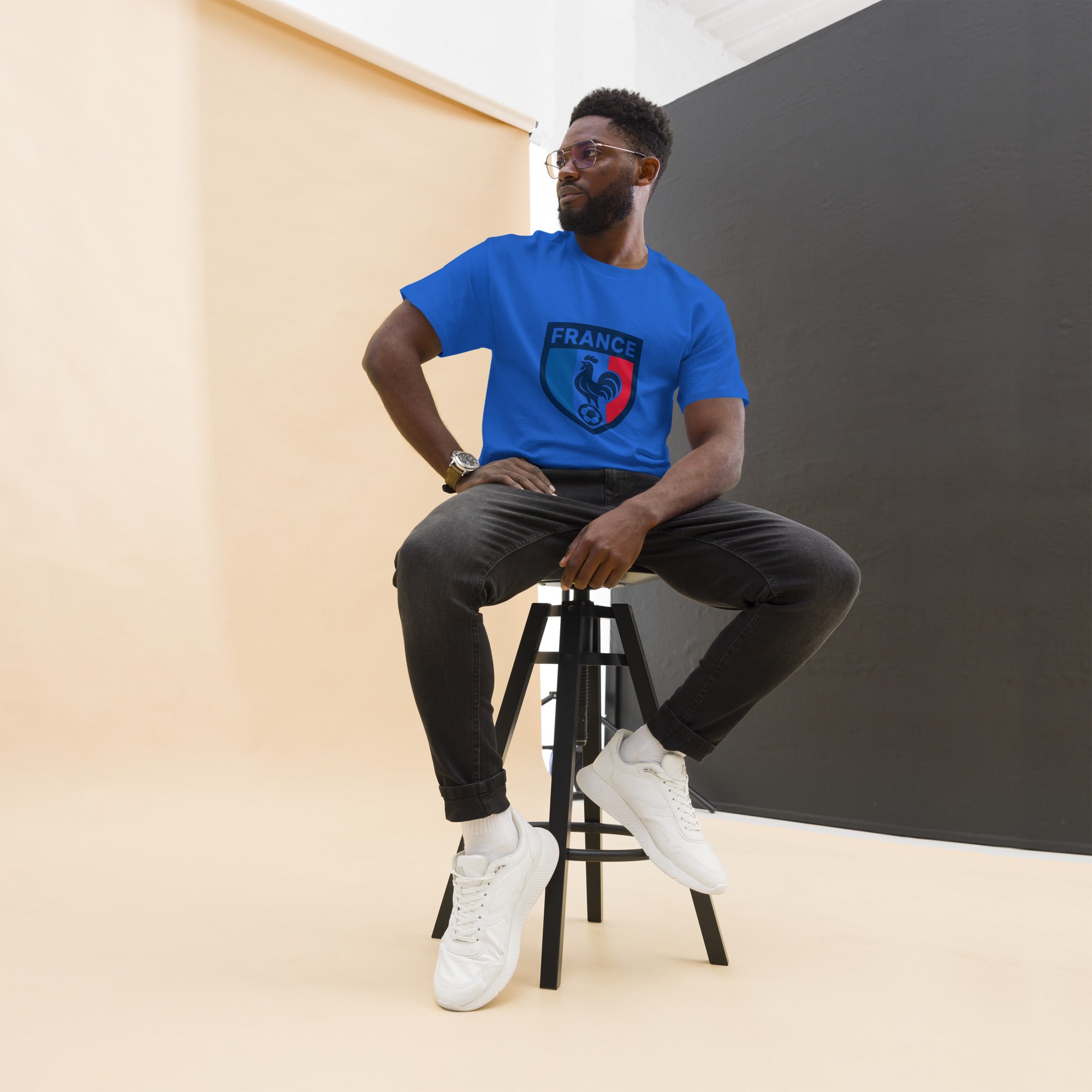 France Football Unisex T-Shirt – French National Team Supporters Tee | Royal Blue, Red & White | Adult Sizes S-XXL